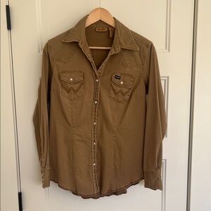 Wrangler Women's Brown Button Down Shirt
